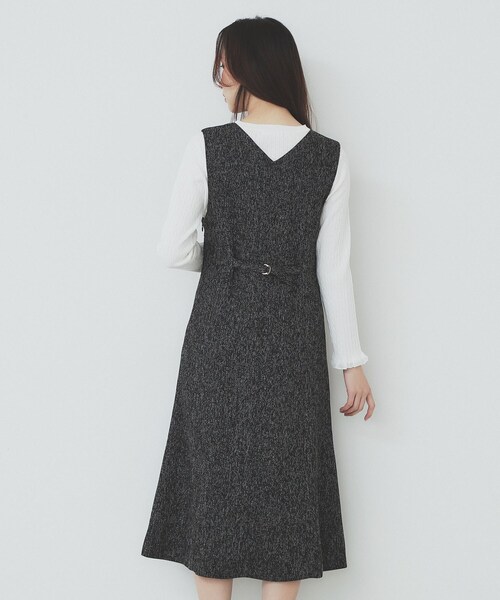 【完売商品】ツイードジャンパーワンピース ツイードジャンパーワンピース/ベージュ | DRESS | OBLI