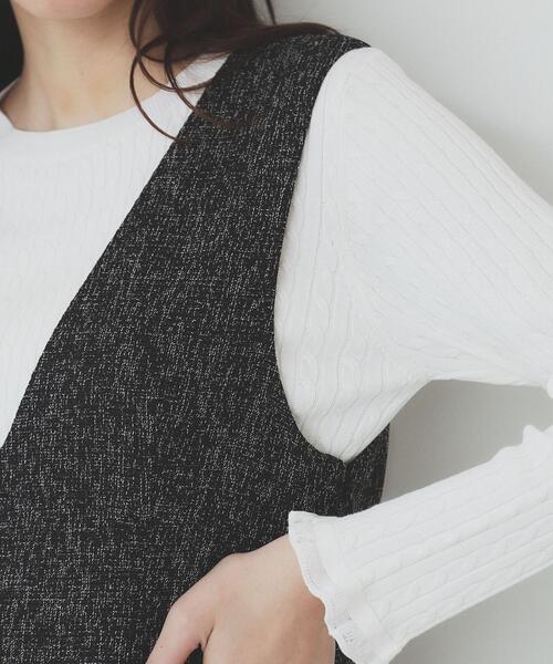 index（インデックス）の「サマーツイードジャンパースカート【洗濯機洗い可/イージーアイロン】（ワンピース・レディース・アイボリー系3/ブラック系3/グリーン系4・36/38/40/42）」の20枚目の写真