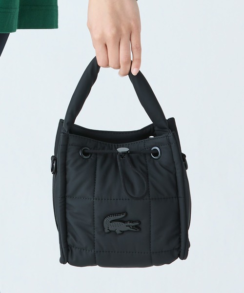 LACOSTE ラコステ ナイリア キルティングショルダーバッグ ブラック ナイリア キルティングショルダーバッグ｜ラコステの通販｜&mall