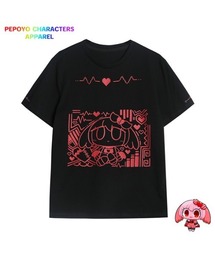 〈ぺぽよ きゃらくた~ず〉しんで・やんで Tシャツ ブラック