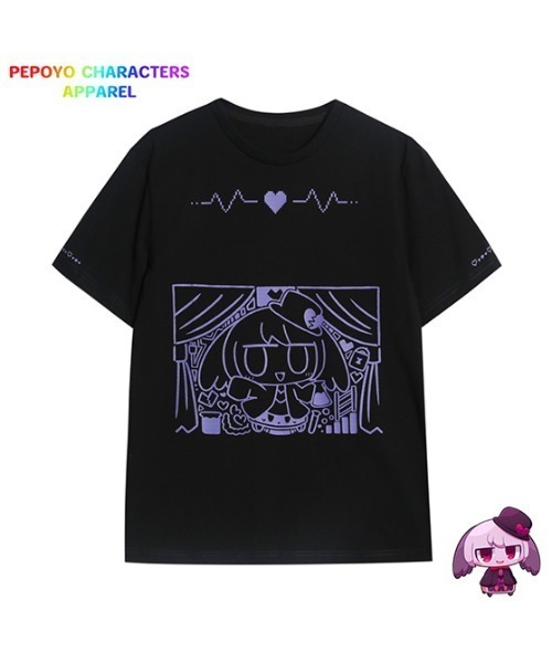 SPECIAL PRODUCT DESIGN(スペシャルプロダクトデザイン)の「〈ぺぽよ きゃらくた~ず〉しんで・やんで Tシャツ ブラック(Tシャツ/カットソー・メンズ・ブルー/レッド・SMALL/MEDIUM/LARGE/X-LARGE)」の3枚目の写真