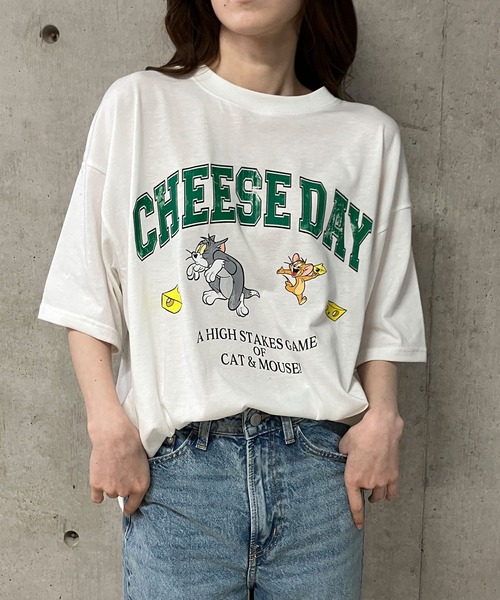 GLAMOROUS JANE(グラマラスジェーン)の「TOM&JERRYプリントTシャツ(Tシャツ/カットソー・レディース・オフホワイト/ブラック/グリーン・FREE)」の22枚目の写真