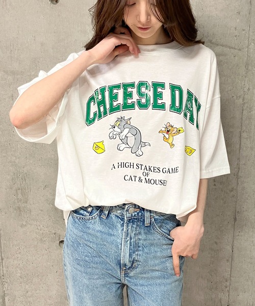 GLAMOROUS JANE(グラマラスジェーン)の「TOM&JERRYプリントTシャツ(Tシャツ/カットソー・レディース・オフホワイト/ブラック/グリーン・FREE)」の21枚目の写真