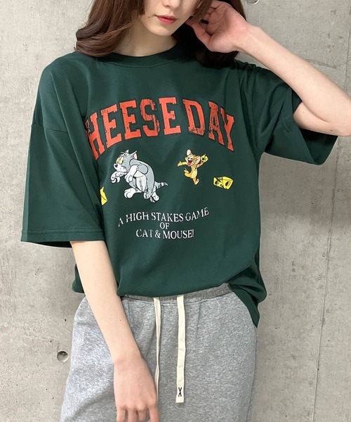 GLAMOROUS JANE(グラマラスジェーン)の「TOM&JERRYプリントTシャツ(Tシャツ/カットソー・レディース・オフホワイト/ブラック/グリーン・FREE)」の7枚目の写真