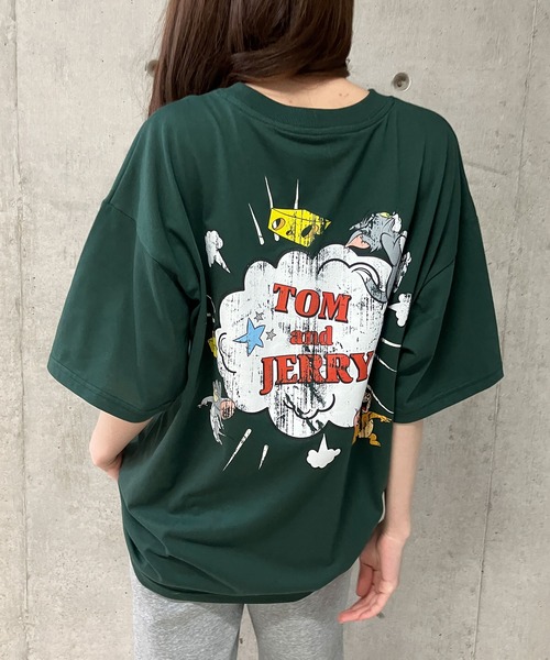 GLAMOROUS JANE(グラマラスジェーン)の「TOM&JERRYプリントTシャツ(Tシャツ/カットソー・レディース・オフホワイト/ブラック/グリーン・FREE)」の4枚目の写真
