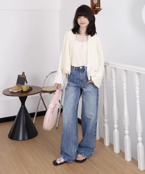 tageechita（タジチタ）の「【tageechita】水流ウォッシュ ワイドストレート デニムパンツ（デニムパンツ・レディース・インディゴブルー・XS/S/M/L）」の11枚目の写真