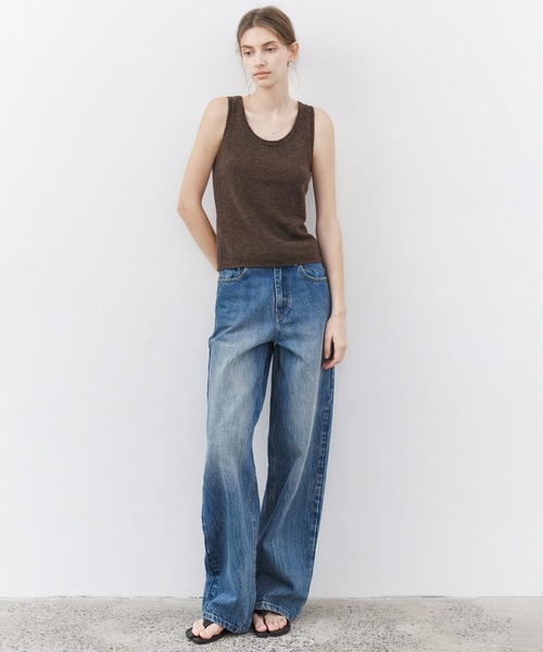 tageechita（タジチタ）の「【tageechita】水流ウォッシュ ワイドストレート デニムパンツ（デニムパンツ・レディース・インディゴブルー・XS/S/M/L）」の22枚目の写真