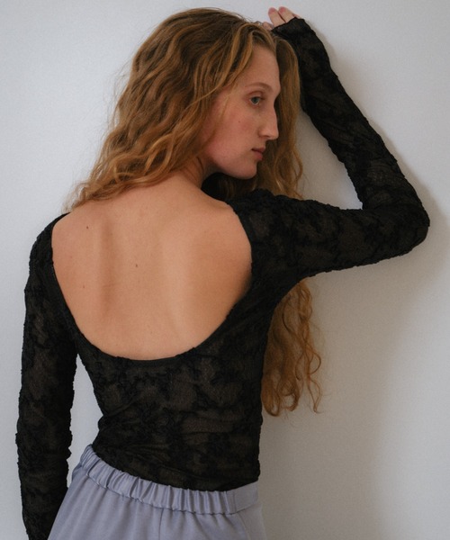 molle embroidery lace body suit（Tシャツ/カットソー）｜HONEY