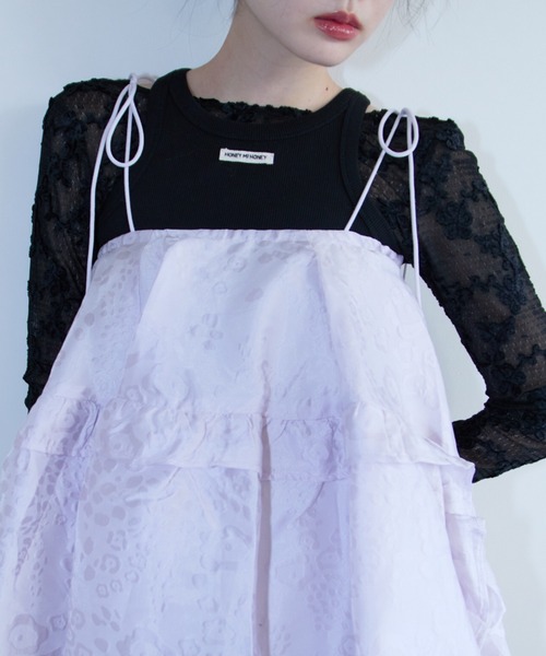 molle embroidery lace body suit（Tシャツ/カットソー）｜HONEY