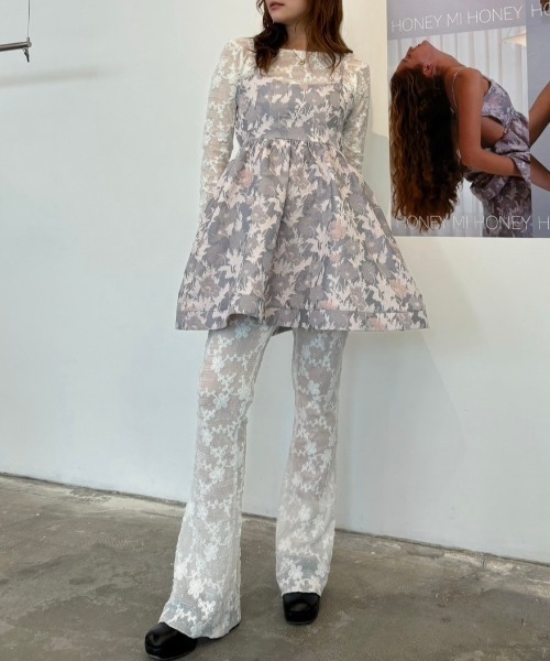 HONEY MI HONEY(ハニーミーハニー)の「molle embroidery lace body suit(Tシャツ/カットソー・レディース・オフホワイト/ホワイト/ブラック・FREE)」の5枚目の写真