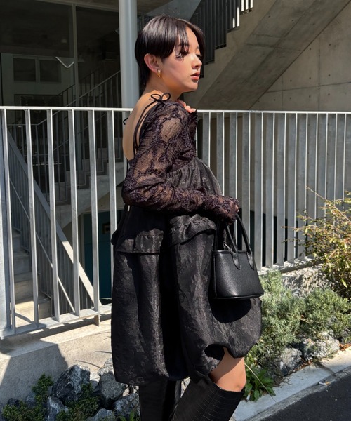 Honey mi Honey - ハニーミーハニー 編み上げカットソー molle embroidery lace body suit（Tシャツ/カットソー）｜HONEY