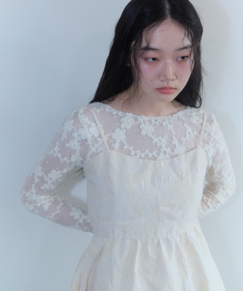 molle embroidery lace body suit（Tシャツ/カットソー）｜HONEY