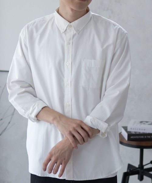 NAVY（ネイビー）の「NAVY ブロードボタンダウンシャツ（シャツ/ブラウス・メンズ・サックスブルー/ホワイト/ライトグレー/ネイビー・M/L/XL）」の9枚目の写真