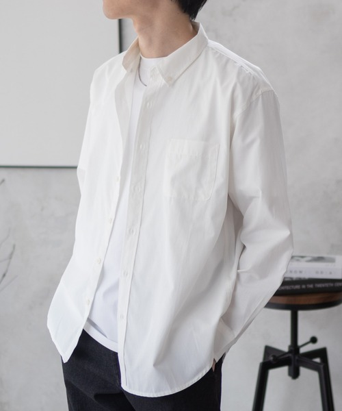 NAVY（ネイビー）の「NAVY ブロードボタンダウンシャツ（シャツ/ブラウス・メンズ・サックスブルー/ホワイト/ライトグレー/ネイビー・M/L/XL）」の6枚目の写真