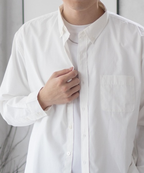 NAVY（ネイビー）の「NAVY ブロードボタンダウンシャツ（シャツ/ブラウス・メンズ・サックスブルー/ホワイト/ライトグレー/ネイビー・M/L/XL）」の7枚目の写真