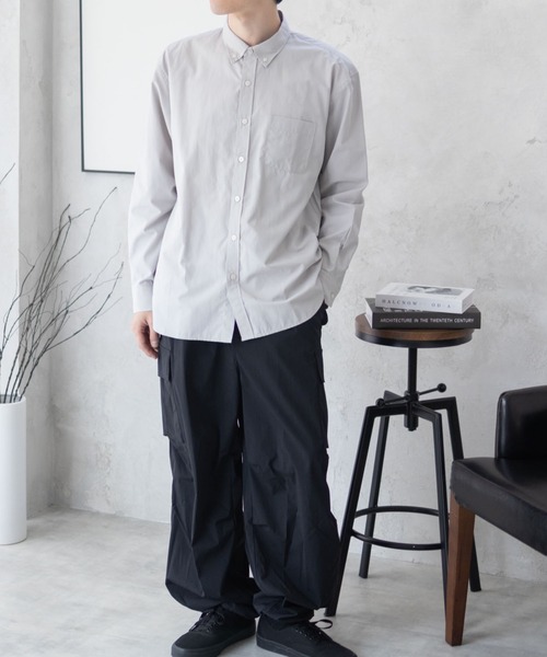 NAVY（ネイビー）の「NAVY ブロードボタンダウンシャツ（シャツ/ブラウス・メンズ・サックスブルー/ホワイト/ライトグレー/ネイビー・M/L/XL）」の12枚目の写真