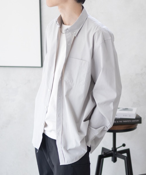 NAVY（ネイビー）の「NAVY ブロードボタンダウンシャツ（シャツ/ブラウス・メンズ・サックスブルー/ホワイト/ライトグレー/ネイビー・M/L/XL）」の14枚目の写真