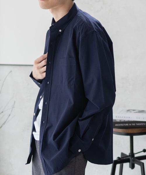 NAVY（ネイビー）の「NAVY ブロードボタンダウンシャツ（シャツ/ブラウス・メンズ・サックスブルー/ホワイト/ライトグレー/ネイビー・M/L/XL）」の17枚目の写真