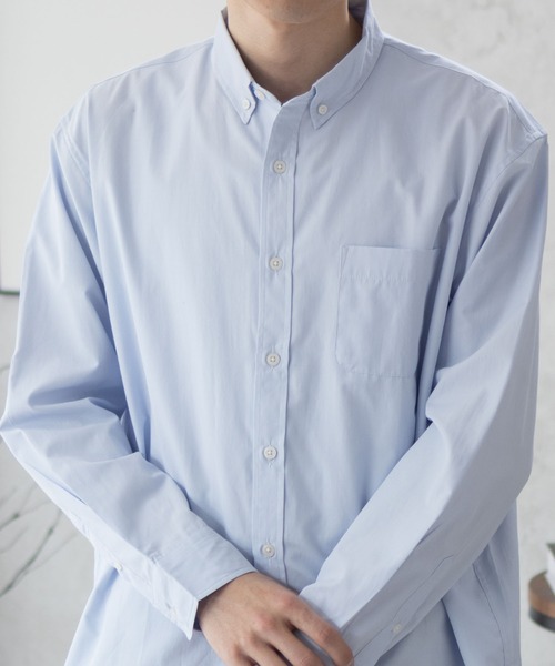 NAVY（ネイビー）の「NAVY ブロードボタンダウンシャツ（シャツ/ブラウス・メンズ・サックスブルー/ホワイト/ライトグレー/ネイビー・M/L/XL）」の20枚目の写真