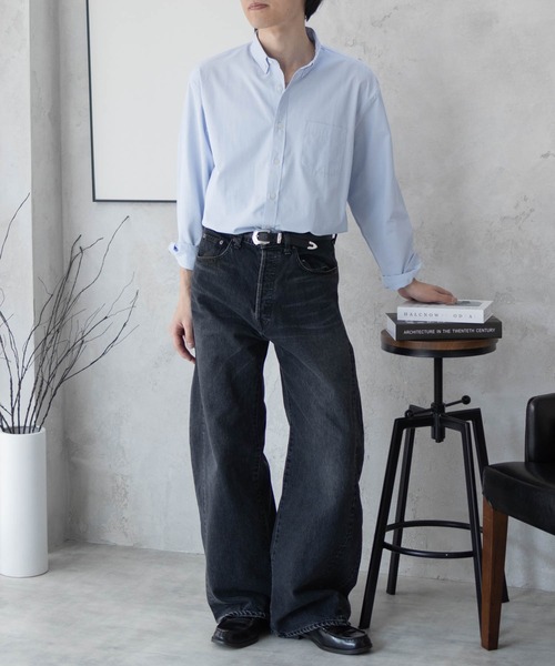 NAVY（ネイビー）の「NAVY ブロードボタンダウンシャツ（シャツ/ブラウス・メンズ・サックスブルー/ホワイト/ライトグレー/ネイビー・M/L/XL）」の18枚目の写真