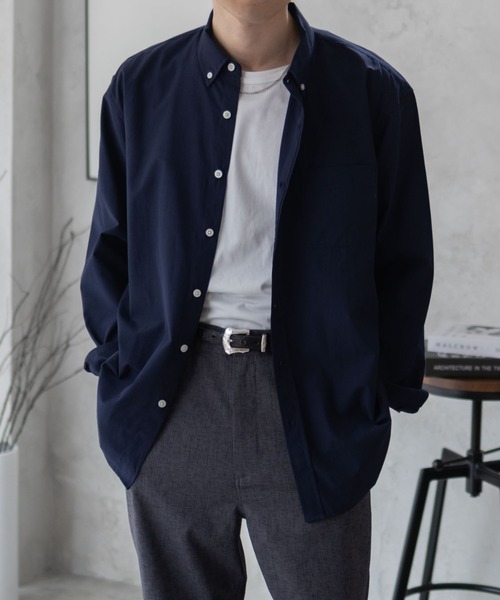 NAVY（ネイビー）の「NAVY ブロードボタンダウンシャツ（シャツ/ブラウス・メンズ・サックスブルー/ホワイト/ライトグレー/ネイビー・M/L/XL）」の16枚目の写真