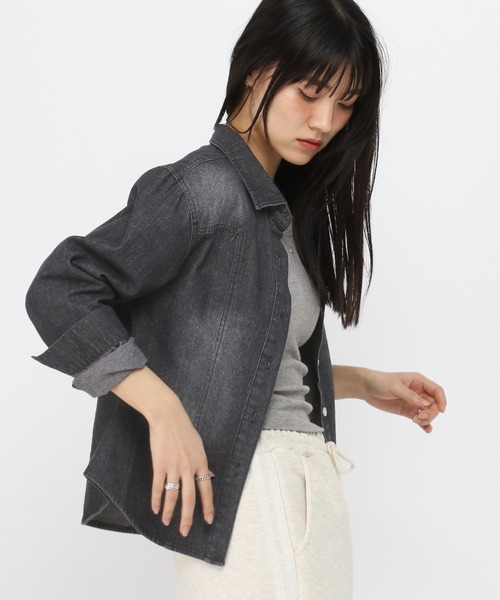 3.3 Field Trip （3.3フィールドトリップ）の「3.3Field Trip／ビンテージデニムシャツ（シャツ/ブラウス・レディース・ブラック/ブルー・FREE）」の5枚目の写真