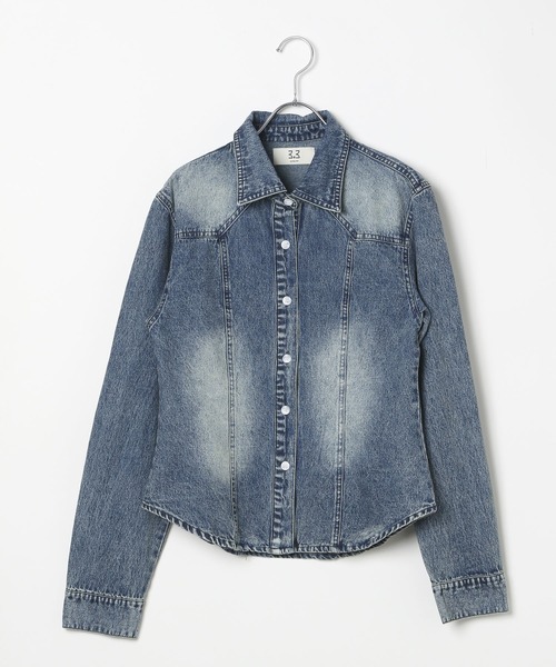 3.3 Field Trip （3.3フィールドトリップ）の「3.3Field Trip／ビンテージデニムシャツ（シャツ/ブラウス・レディース・ブラック/ブルー・FREE）」の17枚目の写真