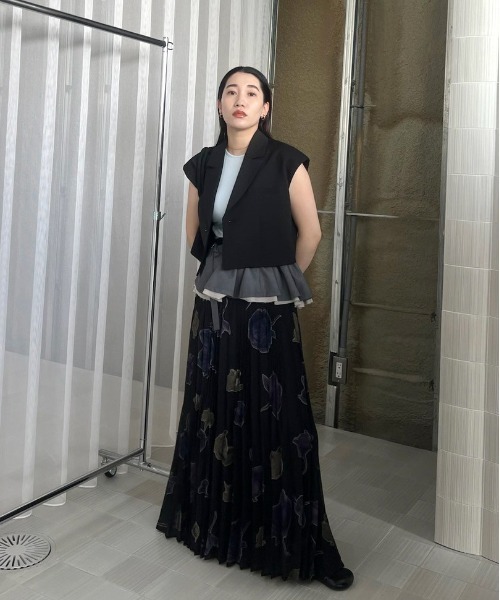 スカート AMERI VINTAGE MEDIOLIVIAOPALPLEATSSKIRT セール】MEDI OLIVIA OPAL PLEATS SKIRT（スカート）｜Ameri