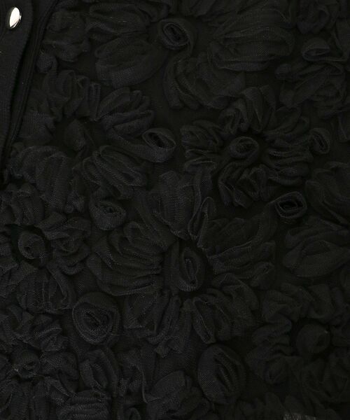 le.coeur blanc(ルクールブラン)の「《大人気!!》チュール刺繍ハーフスリーブカーディガン(カーディガン/ボレロ・レディース・ブラック/アイボリー/ピンクベージュ・38)」の5枚目の写真