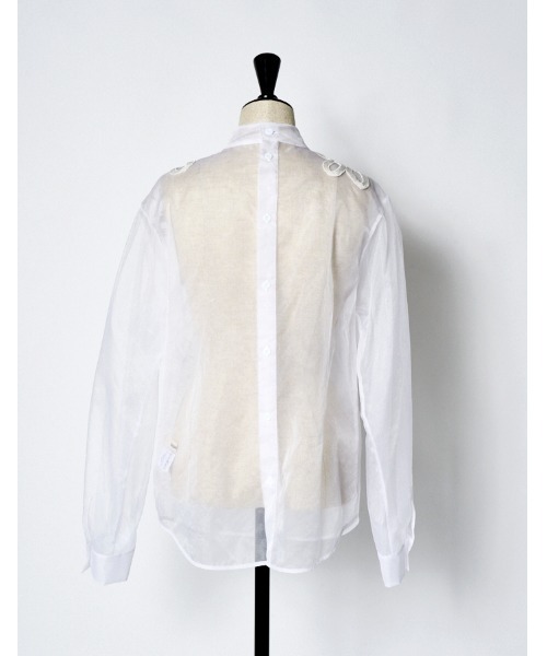 RUMCHE(ラムシェ)の「Embroidery Sheer Tops / エンブロイダリーシアートップス(シャツ/ブラウス・レディース・ブラック/ホワイト・FREE)」の7枚目の写真