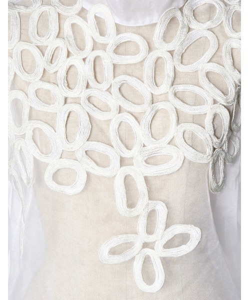 RUMCHE(ラムシェ)の「Embroidery Sheer Tops / エンブロイダリーシアートップス(シャツ/ブラウス・レディース・ブラック/ホワイト・FREE)」の9枚目の写真