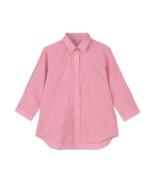 TOKYO SHIRTS(トウキョウシャツ)の「【Pitta Re:)】ふわっとガーゼシャツ 七分袖 綿100% レディースカジュアルシャツ(シャツ/ブラウス・レディース・ピンク・LL/S/L/M)」の8枚目の写真