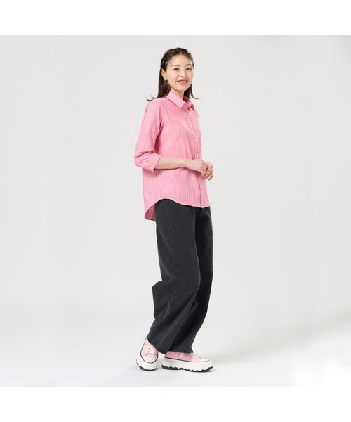 TOKYO SHIRTS(トウキョウシャツ)の「【Pitta Re:)】ふわっとガーゼシャツ 七分袖 綿100% レディースカジュアルシャツ(シャツ/ブラウス・レディース・ピンク・LL/S/L/M)」の7枚目の写真