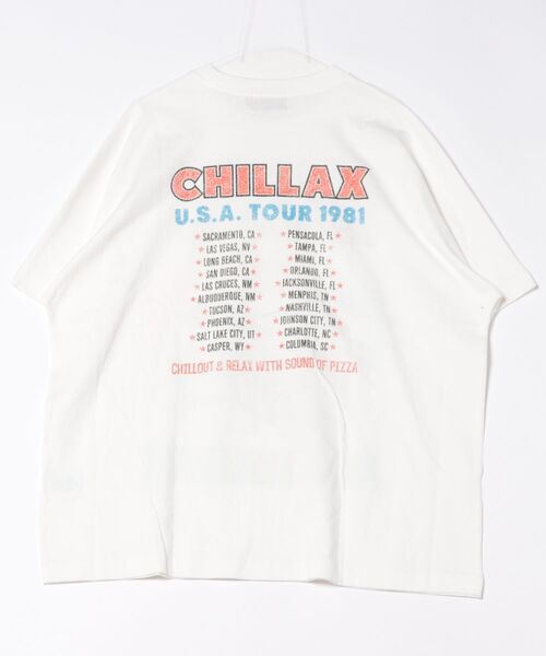 chillax（チラックス）の「【CHILLAX】”SOUND OF PIZZA”プリントドルマンTシャツ プリントT ドルマンT（Tシャツ/カットソー・メンズ・ホワイト系1/ブラック・2/3）」の3枚目の写真