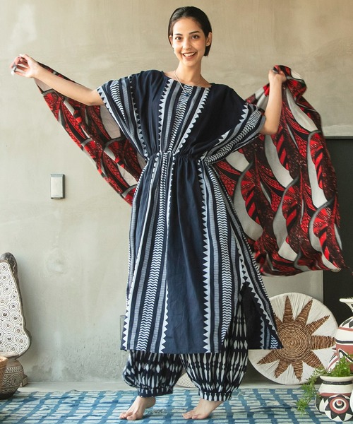 チャイハネ（チャイハネ）の「【チャイハネ】アイセブルワンピース（ワンピース・レディース・ブルー/ブラウン/ベージュ・FREE）」の3枚目の写真