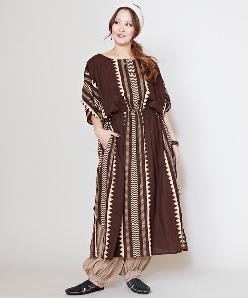 チャイハネ（チャイハネ）の「【チャイハネ】アイセブルワンピース（ワンピース・レディース・ブルー/ブラウン/ベージュ・FREE）」の5枚目の写真