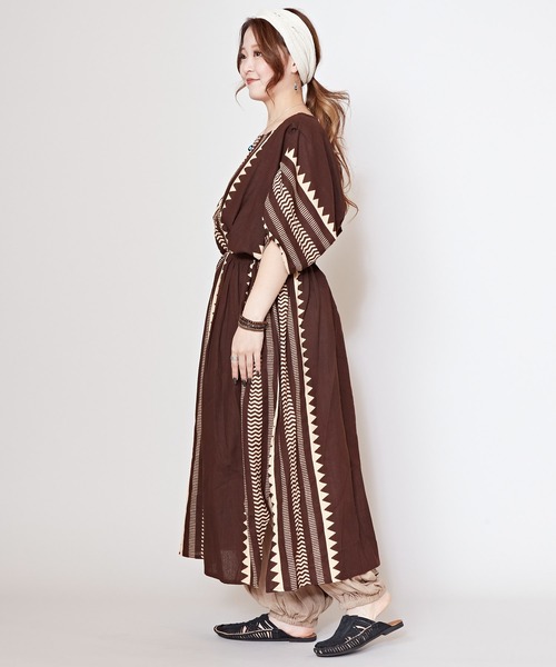 チャイハネ（チャイハネ）の「【チャイハネ】アイセブルワンピース（ワンピース・レディース・ブルー/ブラウン/ベージュ・FREE）」の6枚目の写真