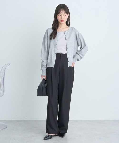 earth music&ecology(アースミュージックアンドエコロジー)の「タックストレートパンツ(その他パンツ・レディース・グレー/ブラック/ベージュ・S/M)」の19枚目の写真