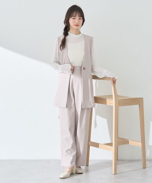 earth music&ecology(アースミュージックアンドエコロジー)の「タックストレートパンツ(その他パンツ・レディース・グレー/ブラック/ベージュ・S/M)」の11枚目の写真