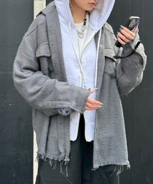 Chikashitsu + | 【Chikashitsu +】tweed like western shirt / 【チカシツプラス】ツイード風ウエスタン長袖シャツ <着用動画あり>(シャツ/ブラウス)