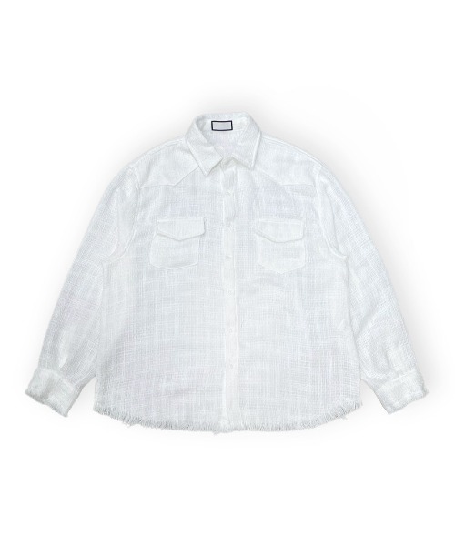 Chikashitsu +（チカシツプラス）の「【Chikashitsu +】tweed like western shirt / 【チカシツプラス】ツイード風ウエスタン長袖シャツ <着用動画あり>（シャツ/ブラウス・メンズ・ホワイト/ブラック/チャコール・ONE SIZE）」の21枚目の写真