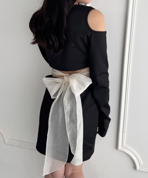 wears(ウェアーズ)の「バッグリボンショートワンピース(ワンピース・レディース・ブラック・FREE)」の7枚目の写真