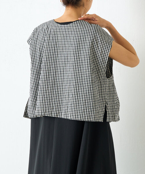 BEARDSLEY ブラウス シャツ 綿ワッシャーベスト 現行品 BEARDSLEY ブラウス シャツ 綿ワッシャーベスト レディース
