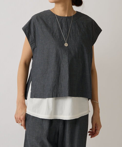 BEARDSLEY ブラウス シャツ 綿ワッシャーベスト 現行品 綿ワッシャーベスト（シャツ/ブラウス）｜BEARDSLEY（ビアズリー）の