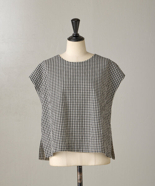 BEARDSLEY（ビアズリー）の「綿ワッシャーベスト（シャツ/ブラウス・レディース・ブラック/グレー・FREE）」の11枚目の写真