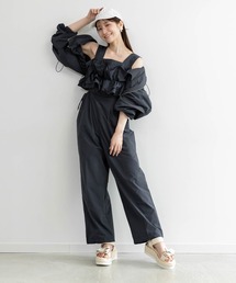 RANDA ランダ　フリルオールインワン RANDA - 【GRAY】フリルオールインワンの通販 by RANDA｜ランダ