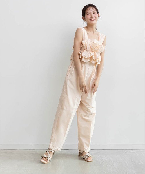 RANDA（ランダ）の「フリルデザインコンビネゾン（サロペット/オーバーオール・レディース・ベージュ/ネイビー/ホワイト・0/1）」の17枚目の写真