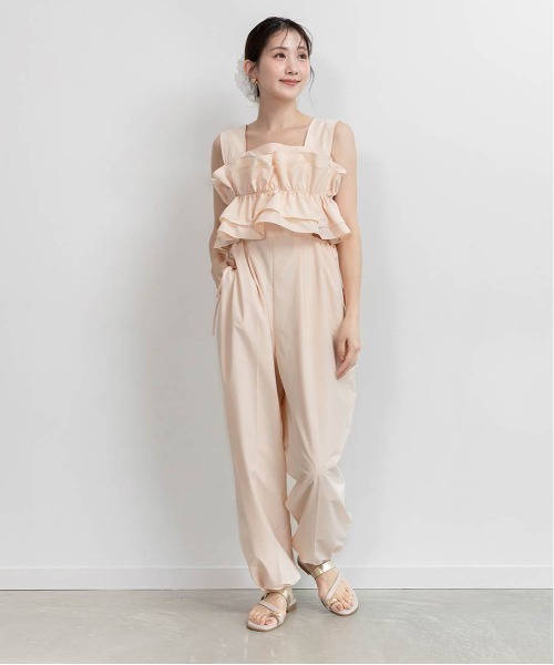 RANDA（ランダ）の「フリルデザインコンビネゾン（サロペット/オーバーオール・レディース・ベージュ/ネイビー/ホワイト・0/1）」の18枚目の写真