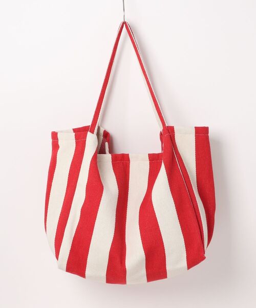 and it_（アンドイット）の「くたっと太縞ヘリンボーントート（トートバッグ・レディース・ブラック/ベージュ/ネイビー/レッド・FREE）」の5枚目の写真