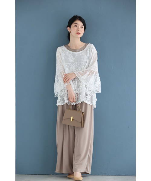 cawaii(カワイイ)の「ふんわり柔らかなシアーベールの刺繍ブラウストップス(シャツ/ブラウス・レディース・ホワイト・FREE)」の13枚目の写真